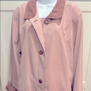 FS LIMITED MAUVE/PINK COLLARED 5 BUTTON SPRING RAIN JACKET WOMENS SZ 2X PREOWNED